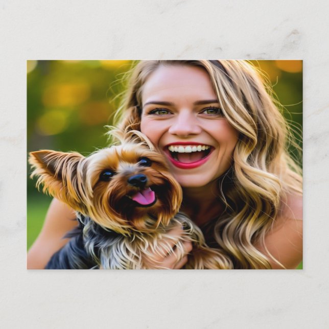 Add Yorkshire Terrier Photo Personalize Postcard (Front)