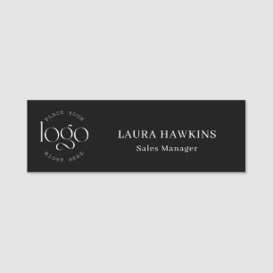 Add You Logo Custom Business Black Name Tag