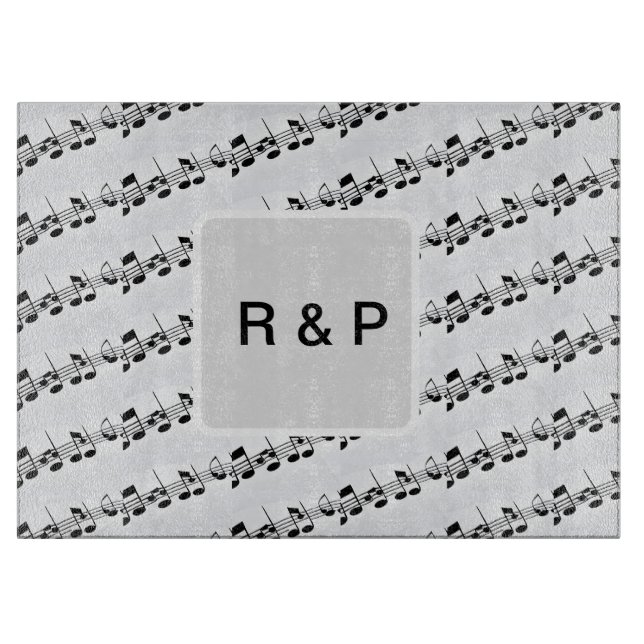 Add you name couple musical notes beats pattern bl cutting board (Front)