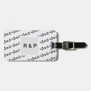 Add you name couple musical notes beats pattern bl luggage tag
