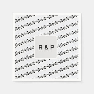 Add you name couple musical notes beats pattern bl napkin