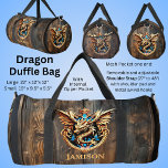 Add You Name or Text - Dragon on Wooden Door Wall Duffle Bag<br><div class="desc">Add a Name  or Change Text  - Dragon on Wooden Wall or Door! - -  See my store for lots more great Dragon Gift Ideas</div>