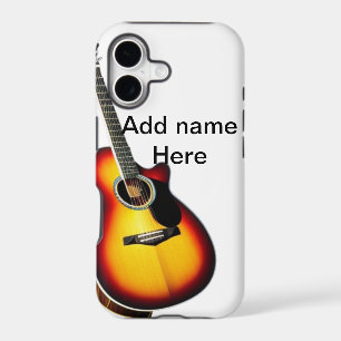 Add you name text brown acoustic guitar editable t