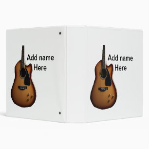 Add you name text brown acoustic guitar editable t binder