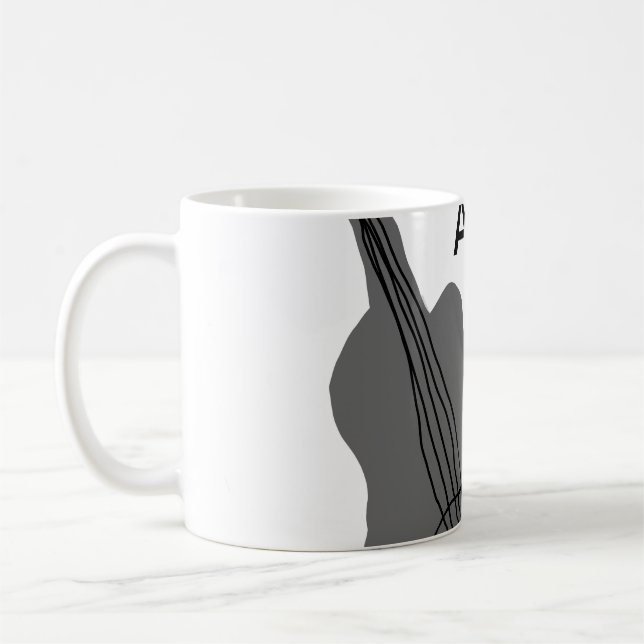 Add you name text brown acoustic guitar editable t coffee mug (Left)