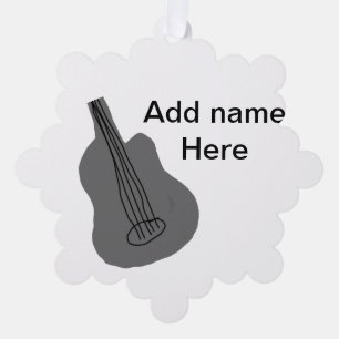 Add you name text brown acoustic guitar editable t ornament card