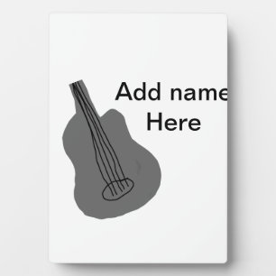 Add you name text brown acoustic guitar editable t plaque