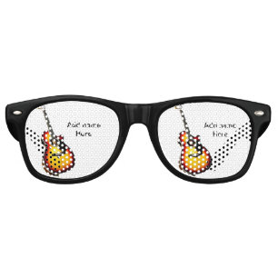 Add you name text brown acoustic guitar editable t retro sunglasses