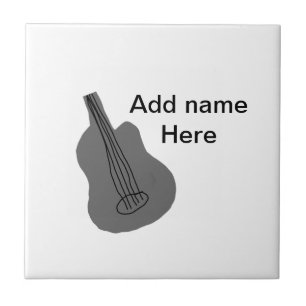 Add you name text brown acoustic guitar editable t tile