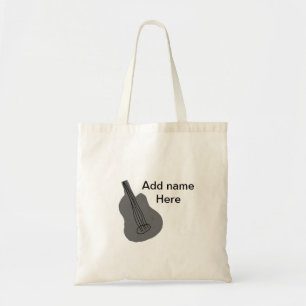 Add you name text brown acoustic guitar editable t tote bag