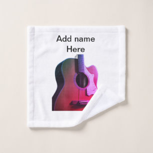 Add you name text brown acoustic guitar editable t wash cloth