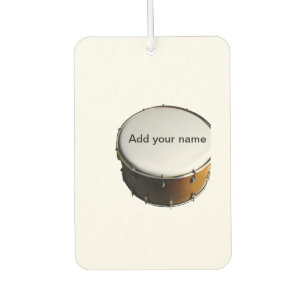 Add you name text brown black drum beats stick air freshener