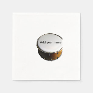 Add you name text brown black drum beats stick napkin