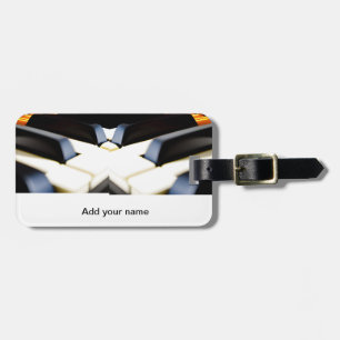 Add you name text brown black piano keys luggage tag
