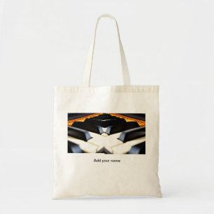 Add you name text brown black piano keys tote bag