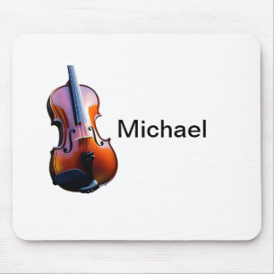 Add you name text brown violin music lover throw p mouse pad
