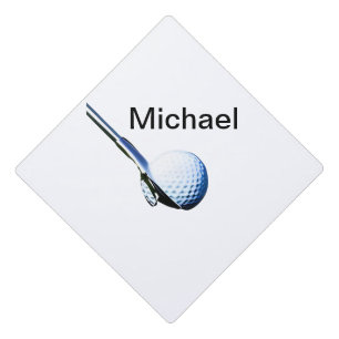 Add you name text golf ball club sports equipment graduation cap topper