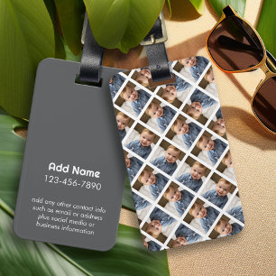 Add Your 1 Photo to Make a Pattern - White Luggage Tag