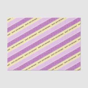 Add Your Age Happy Birthday Celtic Stripe Purple Tissue Paper