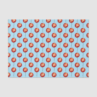 Add Your Age Shiny Simple Red Birthday Balloons Tissue Paper