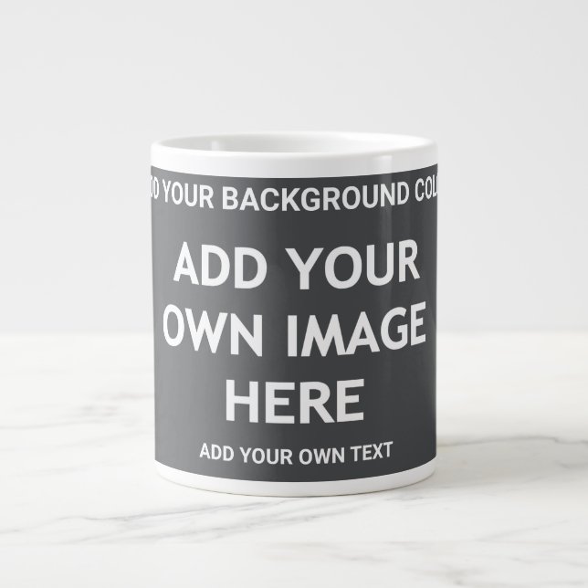 Add your background colour, your image, your  text large coffee mug (Front)
