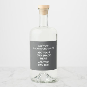 Add your background colour, your image, your text liquor bottle label