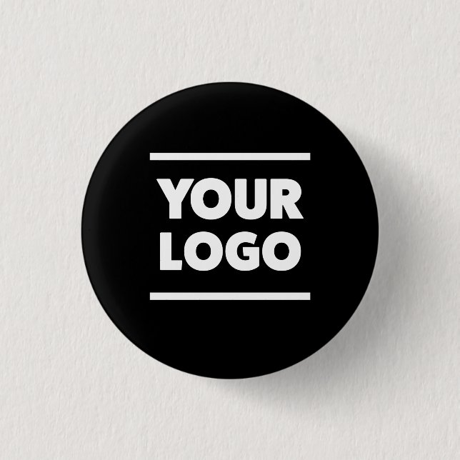 Add Your (Black & White) Logo 1 Inch Round Button (Front)