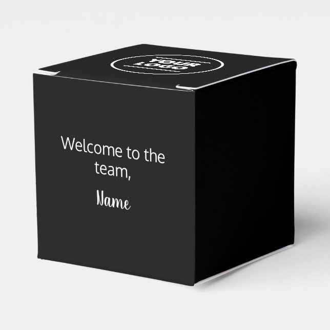 Add Your (Black & White) Logo and Name Favor Box (Front Side)