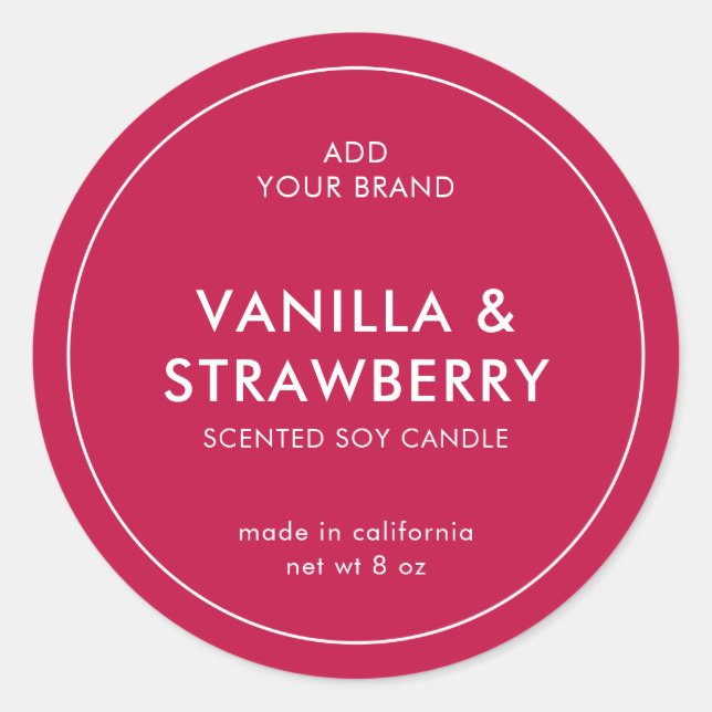 Add Your Brand Custom Colour Modern Product Label (Front)