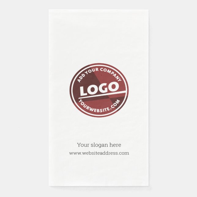 Add Your Brand Logo Business Website and Slogan Napkin (Front)