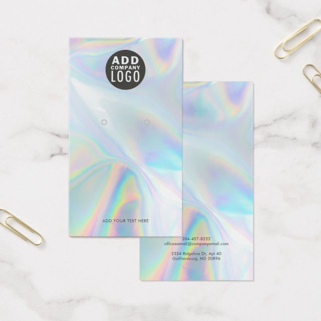 Add Your Brand Logo Custom Earring Display Card (Office)