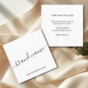 Add your brand name modern minimalist white calling card