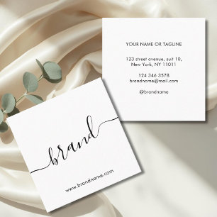 Add your brand name modern minimalist white square business card
