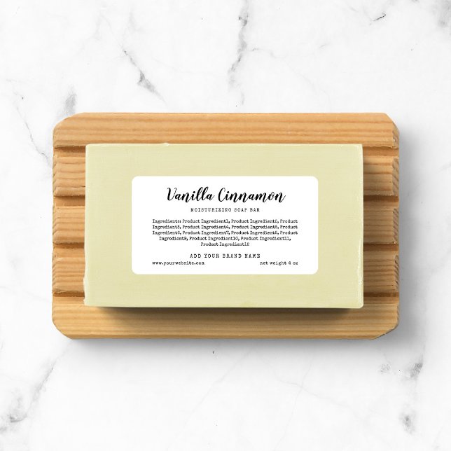 Add Your Brand Script Typewriter Ingredients List Label (Creator Uploaded)