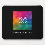 Add Your Business Company Logo Emblem Text Mouse Pad<br><div class="desc">Add Your Business Company Logo Image Text Template Black Mouse Pad.</div>