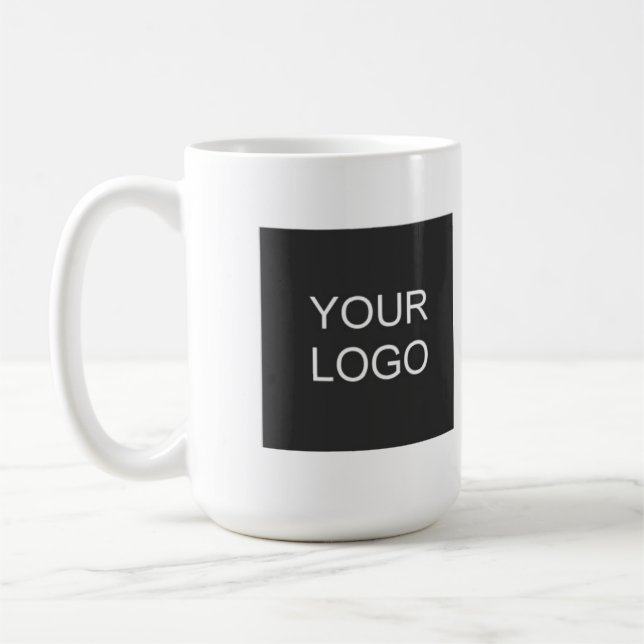 Add Your Business Company Logo Simple Design Coffee Mug (Left)
