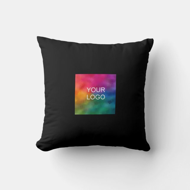 Add Your Business Company Logo Template Elegant Throw Pillow (Front)