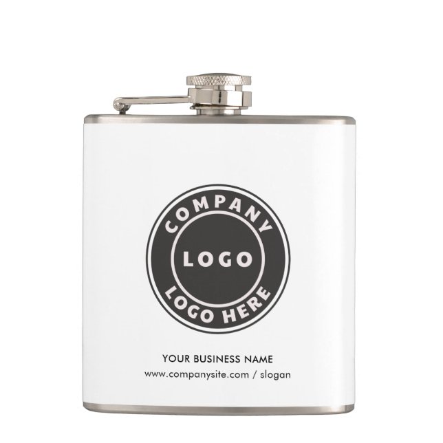 Add Your Business Logo and Company Website Custom Hip Flask (Front)
