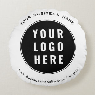 Add Your Business Logo and Company Website Custom Round Pillow