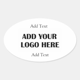 Add your Business Logo and Info Oval Sticker