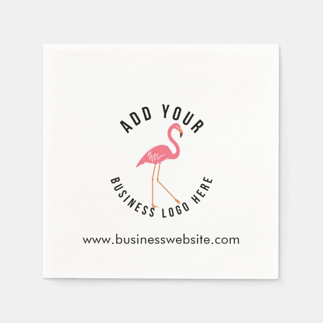 Add Your Business Logo and Website Custom Paper Napkin (Front)