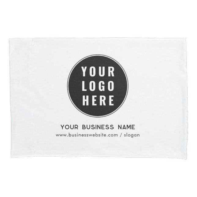 Add Your Business Logo and Website Promotional Pillowcase (Front)