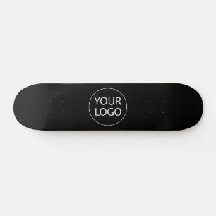 Add Your Business Logo Black  Skateboard