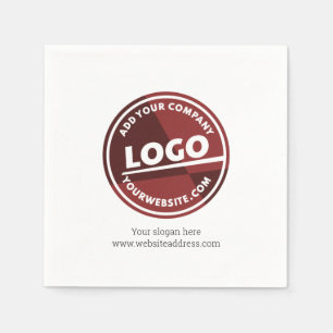 Add Your Business Logo Brand Website and Slogan Napkin
