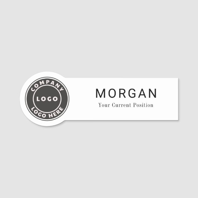 Add Your Business Logo Company Employees Name Tag (Front)