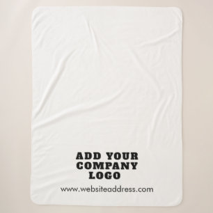 Add Your Business Logo Company Events Promotional Sherpa Blanket