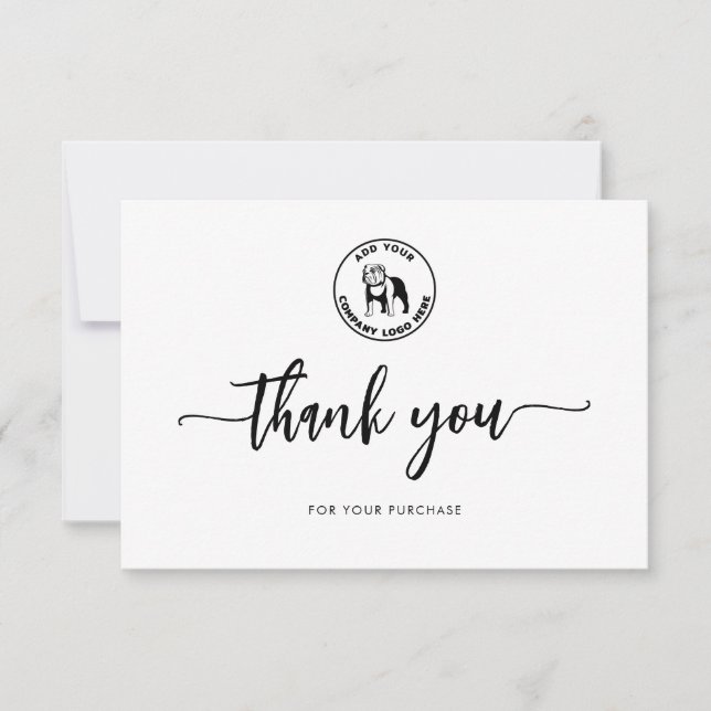 Add Your Business Logo Company Thank You Card (Front)
