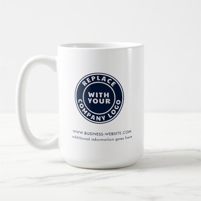 Add Your Business Logo Company Website Custom Coffee Mug (Left)