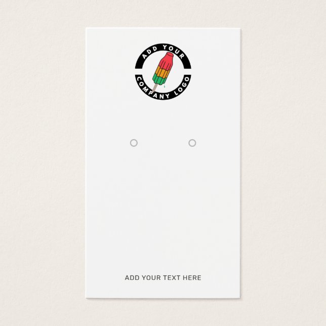 Add Your Business Logo Custom Earring Display Card (Front)