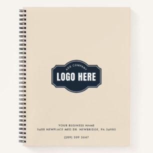 Add Your Business Logo Elegant Minimalist Custom Notebook